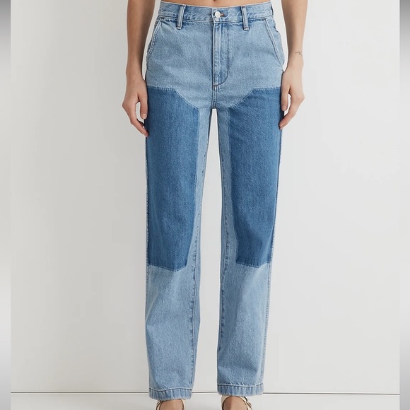 Madewell The '90s Straight Jean in Hazelfern Wash: Shadow-Panel Edition - Picture 2 of 10